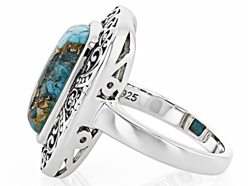 Pre-Owned 15x10mm Cushion Cabochon Mohave Kingman Turquoise Sterling Silver Ring - Size 6