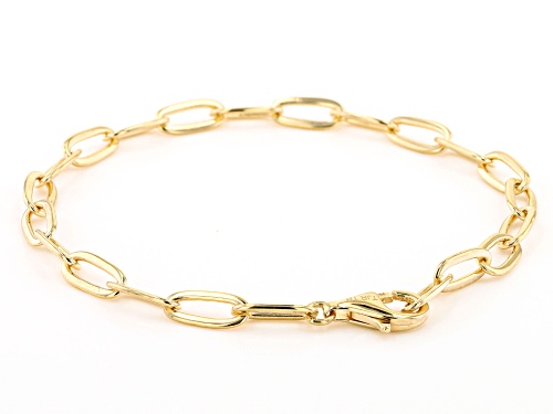 Pre-Owned Artisan Collection of Turkey™ 18k Yellow Gold Over Sterling Silver Chain Bracelet - Size 7.5