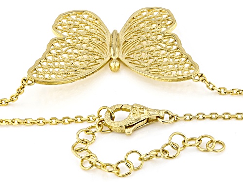 Pre-Owned Artisan Collection of Turkey™ 18K Yellow Gold Over Sterling Silver Butterfly Necklace - Size 18