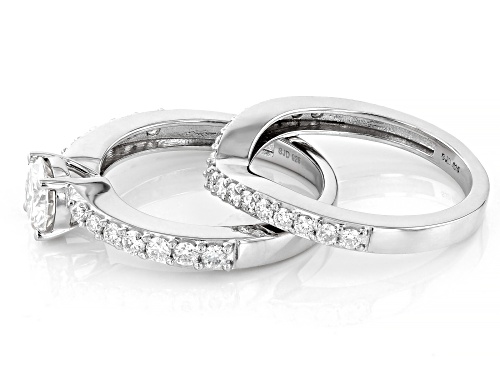 Pre-Owned MOISSANITE FIRE® 1.52CTW DEW ROUND BRILLIANT PLATINEVE® RING AND BAND - Size 9