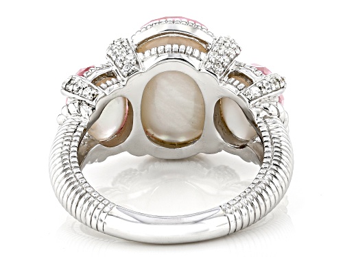 Pre-Owned Judith Ripka Mother-of-Pearl Doublet With 0.50ctw Bella Luce® Rhodium Over Silver Glacier - Size 7