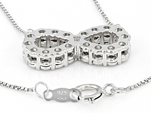 Pre-Owned 0.25ctw Round White Diamond Rhodium Over Sterling Silver Infinity Necklace - Size 18.5