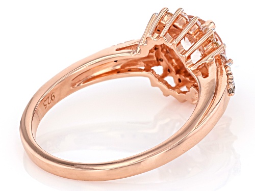 Pre-Owned 0.83ct Morganite With 0.50ctw White Zircon 18k Rose Gold Over Sterling Silver Ring - Size 7