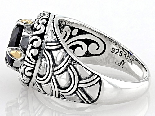 Pre-Owned Artisan Collection of Bali™ 1.70ct Lab Blue Sapphire Sterling Silver With 18K Gold Accent - Size 7