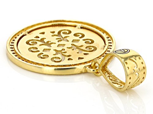 Pre-Owned Artisan Collection of Turkey™ 0.52ctw Diamond Simulant Swirl Design 18k Gold Over Silver P