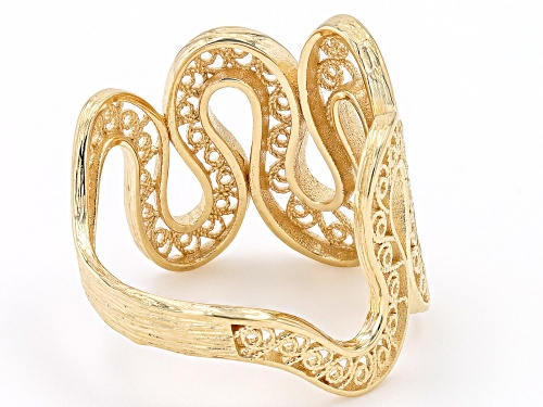 Pre-Owned Artisan Collection of Turkey™ 18k Yellow Gold Over Sterling Silver Snake Ring - Size 6