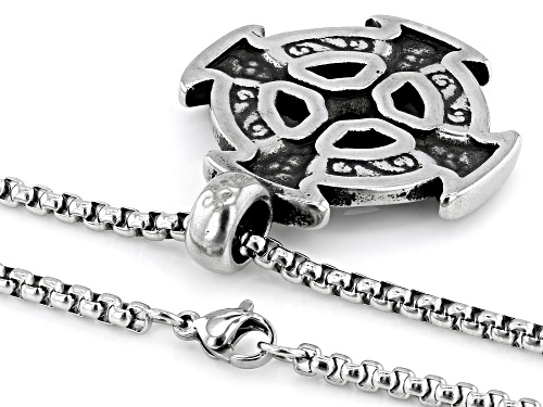 Pre-Owned Artisan Collection of Ireland™ Stainless Steel Celtic Cross Pendant With Chain