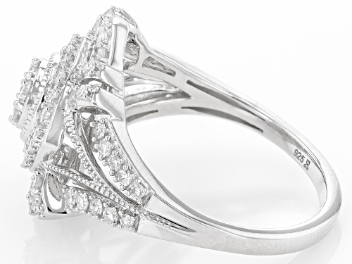 Pre-Owned Prazana® Lab-Grown Diamonds 0.60ctw Round White Diamond Rhodium Over Sterling Silver Ring - Size 7