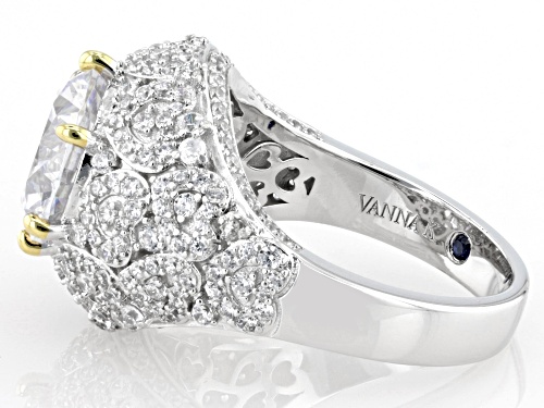 Pre-Owned Vanna K™ For Bella Luce® 7.85ctw Diamond Simulant Platineve® & Eterno™ Yellow Ring(4.76ctw - Size 7