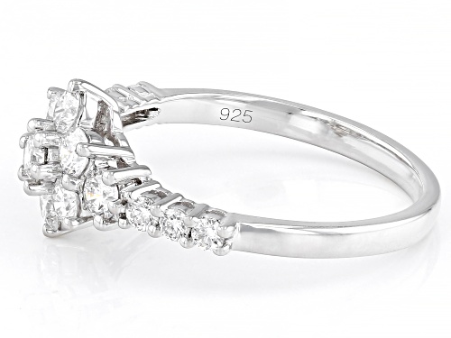 Pre-Owned Prazana® Lab-Grown Diamonds 0.90ctw Round White Lab-Grown Diamond Rhodium Over Sterling Si - Size 8