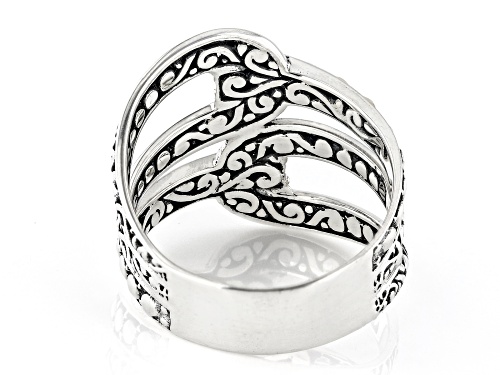 Pre-Owned Artisan Collection of Bali™ Sterling Silver With 18K Gold Accents Multi-Row Ring - Size 8