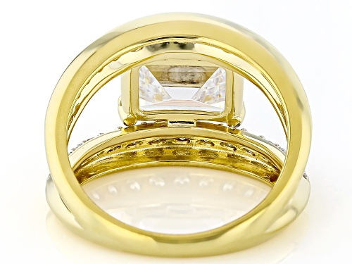 Pre-Owned Bella Luce® 7.02ctw White Diamond Simulant 14k Yellow Gold Over Silver Emerald Cut Ring(4. - Size 9