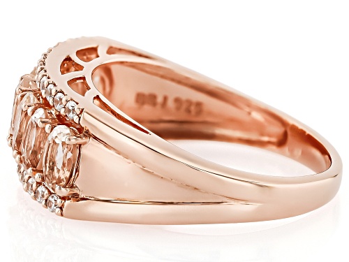Pre-Owned 1.40ctw Morganite with 0.43ctw White Zircon 14k Rose Gold Over Sterling Silver Ring - Size 7