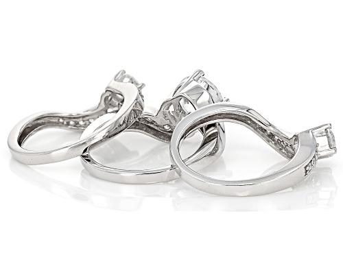 Pre-Owned Charles Winston For Bella Luce® 5.04ctw White Diamond Simulant Rhodium Over Sterling Silve - Size 12
