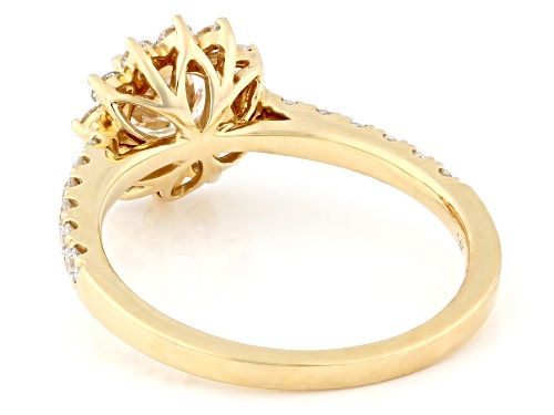 Pre-Owned Prazana® Lab-Grown Diamonds 1.36ctw White Diamond 14k Yellow Gold Halo Ring, H SI - Size 8
