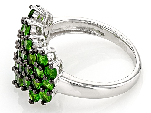 Pre-Owned 2.05ctw Round Chrome Diopside Rhodium Over Sterling Silver Ring - Size 10