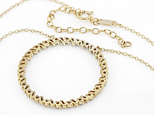 Pre-Owned 1.00ctw Round And Baguette Diamond 10k Yellow Gold Circle Necklace - Size 17