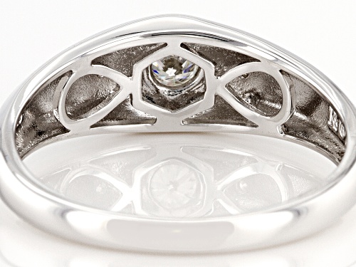 Pre-Owned MOISSANITE FIRE(R) .25CTW DEW ROUND PLATINEVE(R) MENS RING - Size 12
