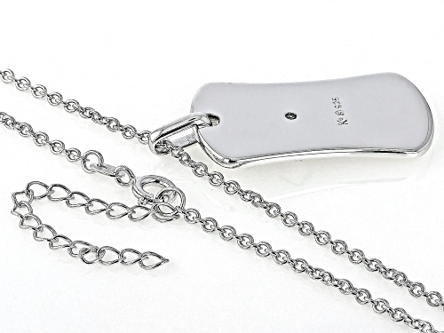 Pre-Owned MOISSANITE FIRE(R) .10CT DEW ROUND PLATINEVE(R) CROSS DOG TAG PENDANT & 20 INCH CABLE CHAI