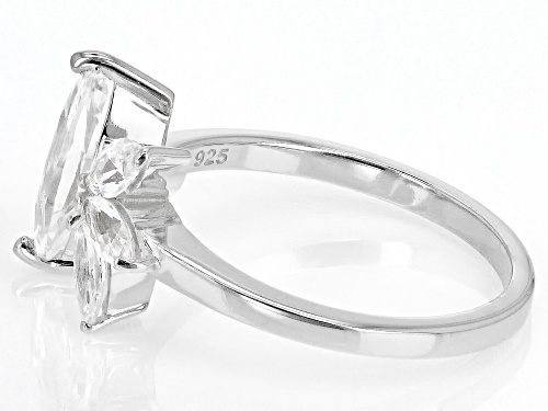 Pre-Owned 1.44ctw Marquise Lab Created White Sapphire Rhodium Over Sterling Silver Ring - Size 9