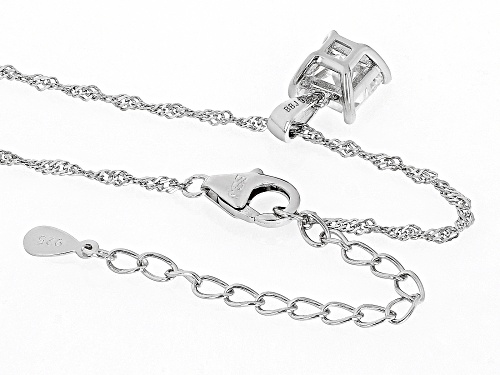 Pre-Owned MOISSANITE FIRE(R) 1.80CT DEW PRINCESS CUT PLATINEVE(R) SOLITAIRE PENDANT & 18 INCH SINGAP