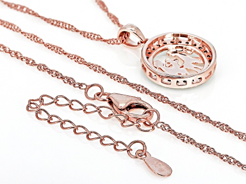 Pre-Owned Engild™ 0.25ctw Round Champagne Diamond 14k Rose Gold Over Sterling Silver Gemini Pendant