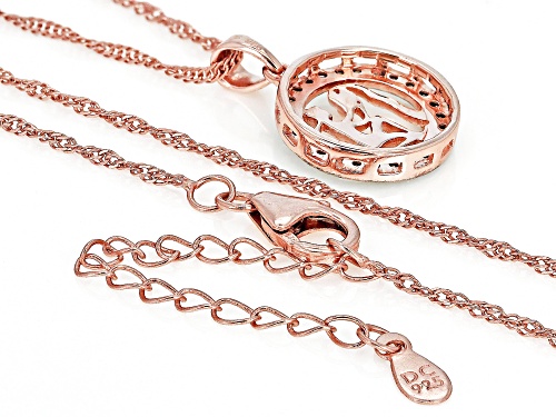 Pre-Owned Engild™ 0.25ctw Round Champagne Diamond 14k Rose Gold Over Sterling Silver Aquarius Pendan