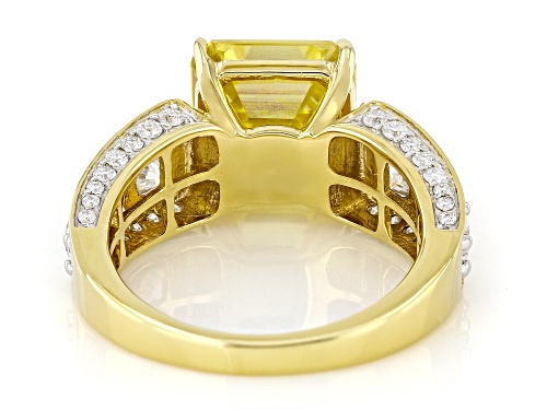 Pre-Owned MOISSANITE FIRE® & YELLOW MOISSANITE 6.32CTW DEW ASSCHER AND ROUND 14K YELLOW GOLD OVER SI - Size 9