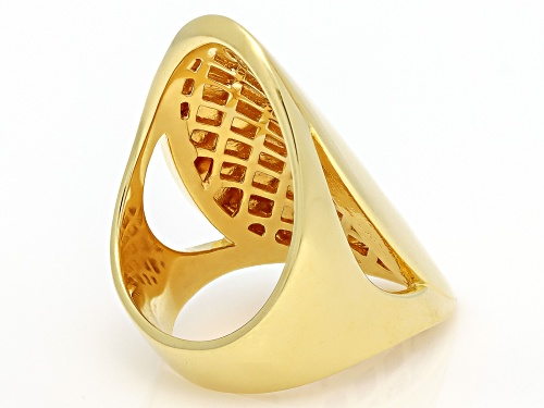 Pre-Owned 18k Yellow Over Sterling Silver Statement Ring - Size 6