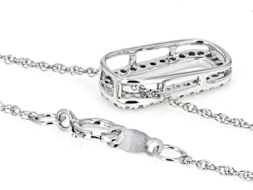 Pre-Owned 0.15ctw Round White Diamond Rhodium Over Sterling Silver Slide Pendant With 18