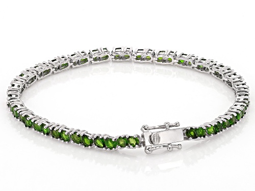 Pre-Owned 7.99ctw Chrome Diopside Rhodium Over Sterling Silver Tennis Bracelet - Size 8
