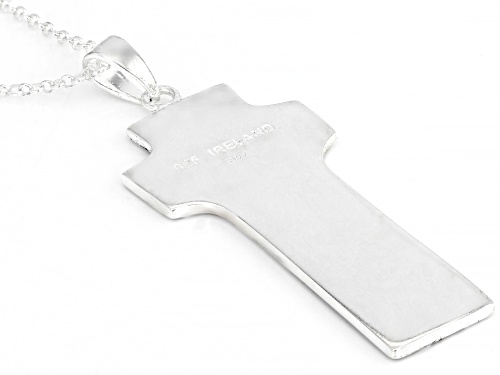 Pre-Owned Artisan Collection Of Ireland™ St. Patrick Celtic Cross Sterling Silver Pendant With 24