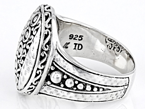 Pre-Owned Artisan Collection of Bali™ Sterling Silver Hammered Circle Statement Ring - Size 6