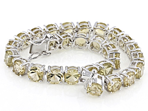 Pre-Owned 17.80ctw Champagne Quartz Rhodium Over Sterling Silver Bracelet - Size 8