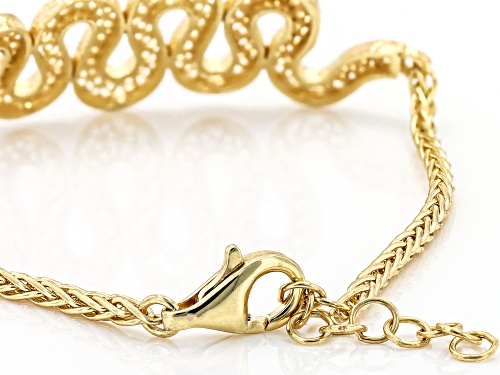 Pre-Owned Artisan Collection of Turkey™ 18k Yellow Gold Over Sterling Silver Snake Bracelet - Size 7