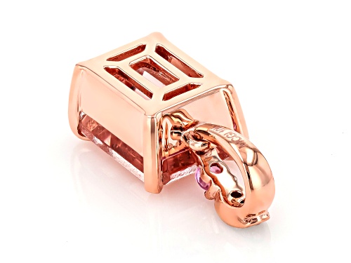 Pre-Owned 2.14ct Cor De Rosa™ Morganite, 0.04ct Pink Sapphire, 0.01ctw White Diamond 10k Rose Gold P