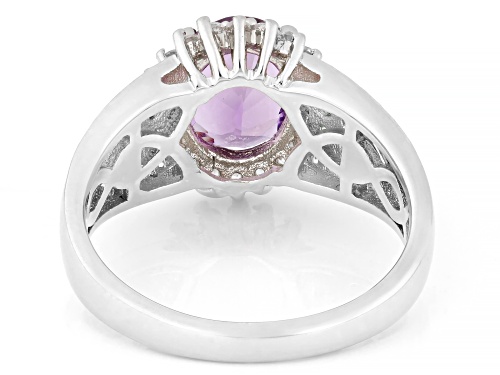 Pre-Owned 1.45ct Concave Cut Canela Amethyst with 0.72ctw Tsavorite & White Zircon Platinum Over Sil - Size 5