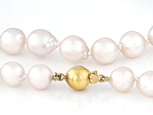 Pre-Owned 7-8mm White Cultured Japanese Akoya Pearl 14k Gold Necklace - Size 18