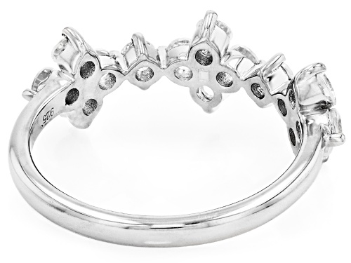 Pre-Owned 1.13ctw White Zircon Rhodium Over Sterling Silver Clover Ring - Size 9