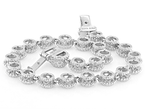Pre-Owned Judith Ripka 12.20ctw Bella Luce® Rhodium Over Sterling Silver Haute Tennis Bracelet - Size 8