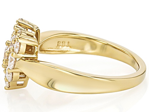 Pre-Owned MOISSANITE FIRE® 1.02CTW DEW ROUND BRILLIANT 14K YELLOW GOLD OVER SILVER HEART RING - Size 7