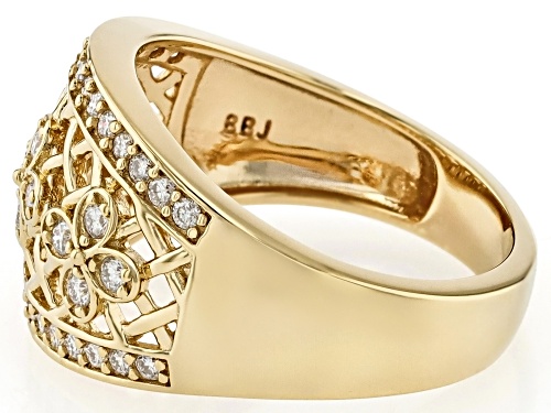 Pre-Owned MOISSANITE FIRE® 0.54CTW DEW 14K YELLOW GOLD OVER SILVER RING - Size 9