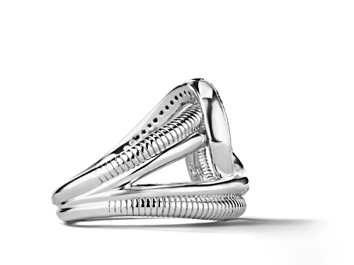 Pre-Owned Judith Ripka Couture Eternity 0.37ctw Diamond Rhodium Over Sterling Silver Intertwined Rin - Size 6