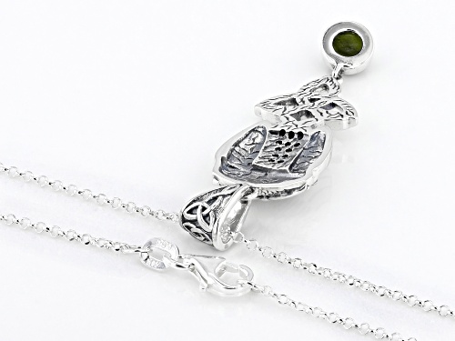 Pre-Owned Artisan Collection of Ireland™ Connemara Marble & Cubic Zirconia Sterling Silver Owl Penda
