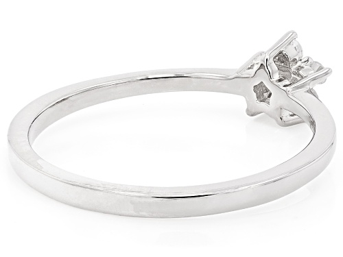 Pre-Owned 0.14ctw Round White Diamond Platinum Over Sterling Silver Cluster Ring - Size 6