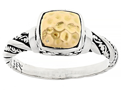 Pre-Owned Artisan Collection of Bali™ Sterling Silver & 18K Yellow Accents Gold Ring - Size 10