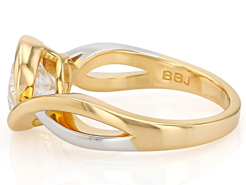 Pre-Owned MOISSANITE FIRE® 1.90CT DEW 14K YELLOW GOLD OVER PLATINEVE TWO TONE RING - Size 6