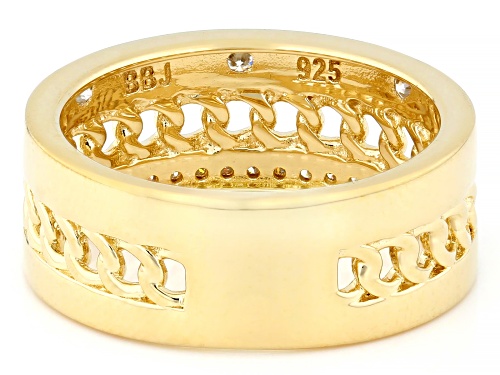 Pre-Owned MOISSANITE FIRE® 0.29CTW DEW ROUND BRILLIANT 14K YELLOW GOLD OVER SILVER RING - Size 7