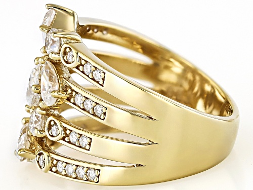 Pre-Owned MOISSANITE FIRE® 2.30CTW DEW 14K YELLOW GOLD OVER SILVER SCATTERED DESIGN RING - Size 5