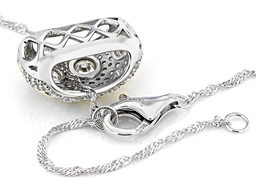 Pre-Owned Bella Luce® 3.11ctw White Diamond Simulant Rhodium And 14k Yellow Gold Over Sterling Silve